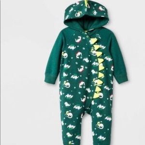 Cat and Jack Baby Boys’ Hooded Dino Romper.NWT